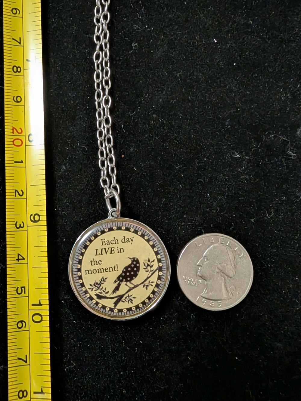 Inspirational Bird Pendant Necklace - Silver Tone, 18 Inch Chain